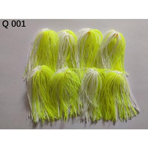 8 Bundles 50 Strands Silicone Skirts Wire Fishing Accessories For Buzzbait SpinnerBait DIY Football Jigs Bass Lure Q 001