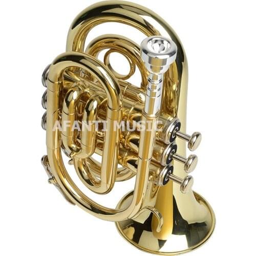 Afanti Music Bb tone / Yellow Brass / Gold Lacquer Trumpet (ATP-134)