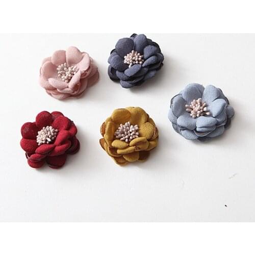 Blossom stamen Flowers For Kids Hair Accessories Artificial Fabric Flowers For Headbands