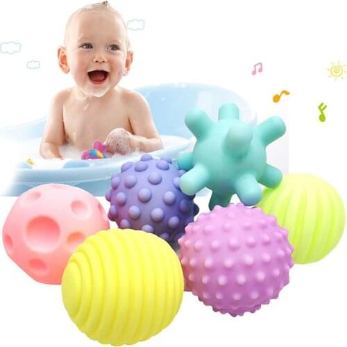 Baby Touch Hand Ball Toys Rubber Textured Touch Ball Sensory Children Soft Stress Ball Toys Bath Hand Toy For Children CT0279