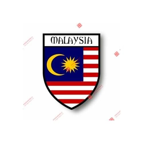 Interesting Car Stickers Decal Souvenir Vinyl Car Shield City Flag World Crest Malaysia Racing Stickers