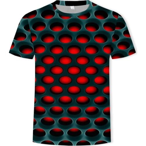 Summer fashion mens O-neck T-shirt 3D geometric printing casual T-shirt clothes parent-child full-size 100-6XL mens T-shirt