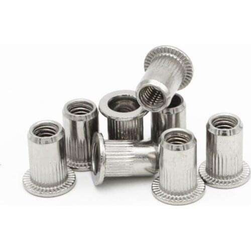 M3 M4 M5 M6 M8 M10 M12 Rivet Nut Flat Head 304 Stainless Steel Insert Nut Blind Rivet Nut Nutsert Cap