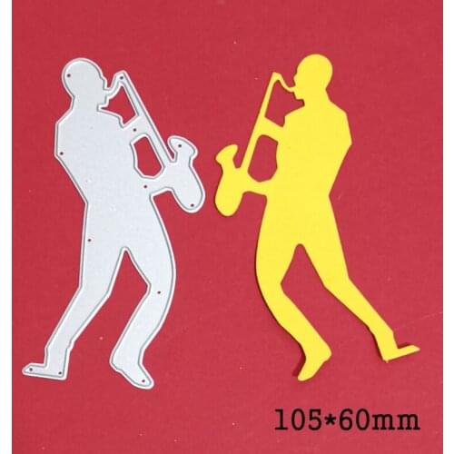 Metal Cutting Dies Saxophone player Craft Die Cuts Stencil For Diy Scrapbook Paper Cards Embossing Knife Blade Die Template
