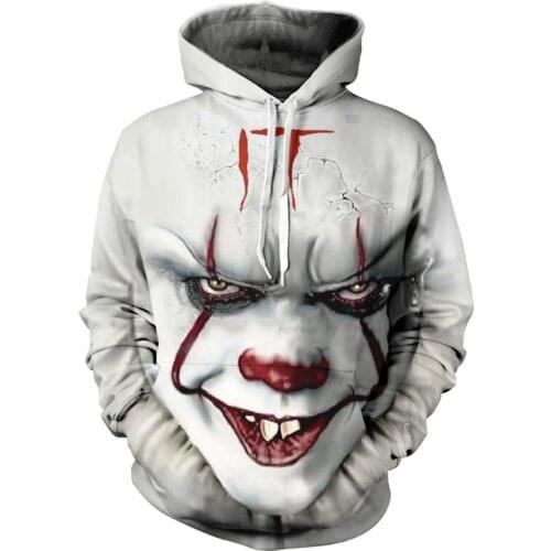 Fashion Autumn And Winter Mens 3d Printed Hooded Sweater Men/women Street Casual Funny Hooded Tops Horror Party Mens Pullovers