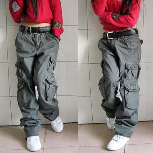 Male and Female Couples Trousers Autumn Winter Women Cargo Pants Mens Joggers Hip Hop Jeans Many Pockets