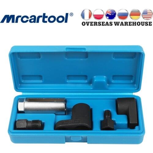 MR CARTOOL 5pcs Oxygen Sensor Wrench Kit Thread Chaser Tool Fit for Auto O2 Socket Removal Install Offset Vacuum Sensor Socket