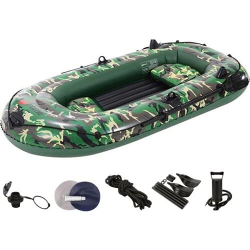 2-3 Person Inflatable Boat Raft Kayak With Air Pump Rope Paddle PVC Blue Camouflage Canoe Dinghy Raft Kayaks Cushion 198/231CM
