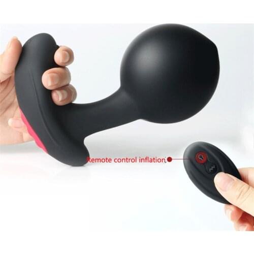Huge Dildo Inflatable Anal Plug Vibrator Remote Control Male Prostate Massager Expansion Butt Plug Vibrator Erotic Gay Anal Toys