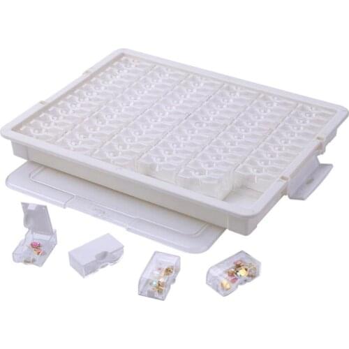 78 Grids Nail Organizer Storage Box Clear Cap for Diamond Embroidery Mosaic Painting Nail Salon Manicure Tool