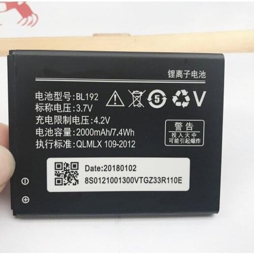 Original BL192 Battery For Lenovo A328 A328T A526 A750 A529 A560 A680 A590 A300 A388T A505E BL-192 2000mAh Replacement Batteries