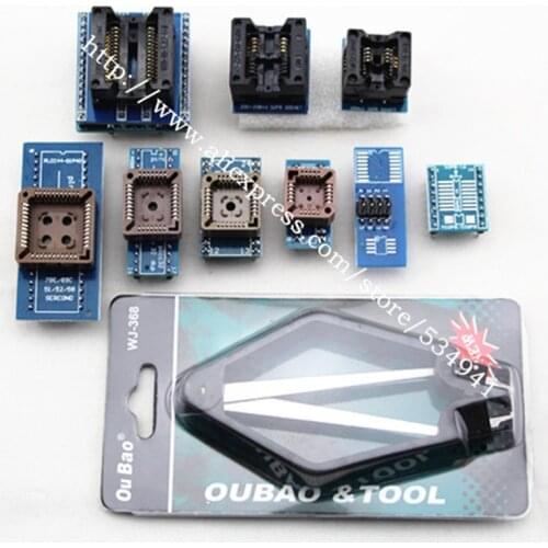Full set 10 adapters for nimipro TL866 universal programmer TL866cs / TL866A + SOP28 +SOP8 +PLCC IC extractor, best quality