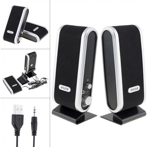 Usb2.0 6w Wired Usb Power Speakers Stereo 3.5mm Audio Jack For Pc Laptop Computer Mac Mini Plastic Headphones Microphone