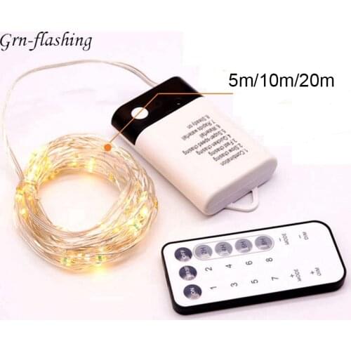 8 modes 5/10/20m led fairly light 5V USB battery powered Copper Wire garland for Christmas Wedding Decor string Lights