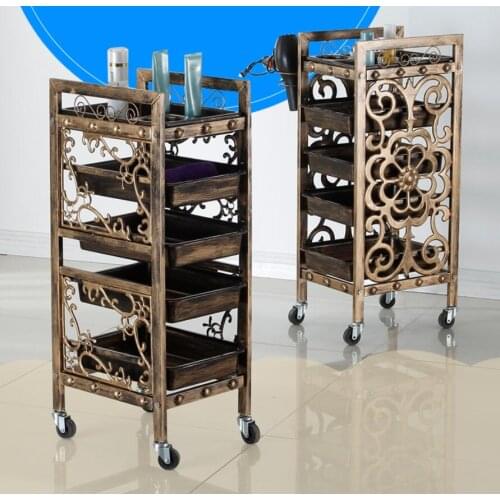Hair salon trolley, barber shop, bar cart, hairdressing tool cart, multifunctional dyeing and ironing locker, mobile trolley