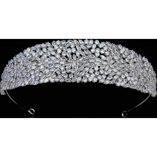 Tiaras And Crown HADIYANA Vintage Gorgeous Lady Party Wedding Bridal Hair Jewelry Headband Zirconia BC5857 Corona Princesa