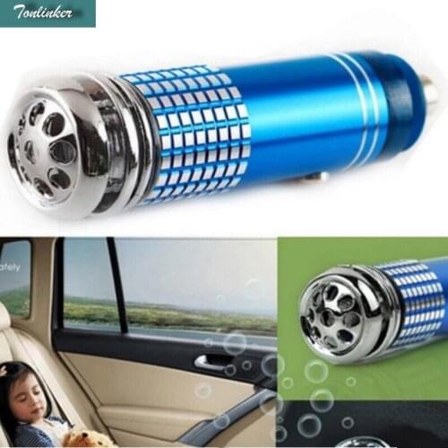 Tonlinker 1 pcs/Lot 12v Mini Car Fresh Air Purifier Oxygen Ionizer Negative Ion Generator Black/Blue/Red/Sliver Air Fresheners