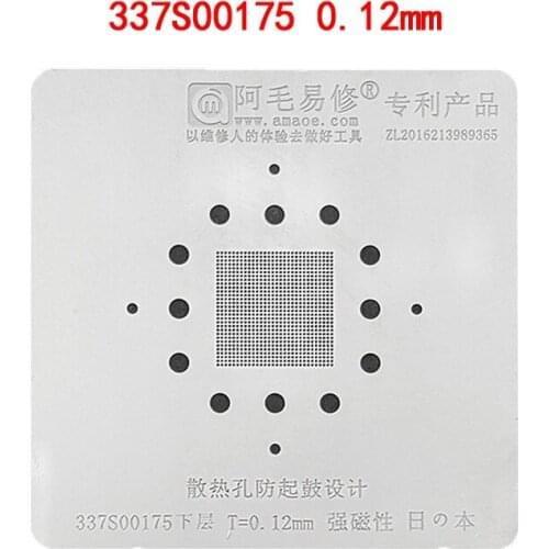 337S00175 CPU BGA Stencil For Macbok 2016 A1534 Nand Flash Chipset Reballing IC Pins Solder Tin Plant Net Amaoe Square Hole