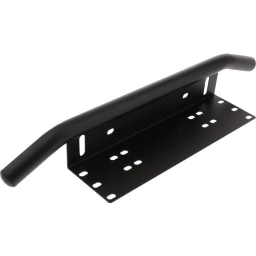 Light Universal License Plate Mounting Bracket with Front Bull Bar Bumper Frame for LED Work Light Bar - Black