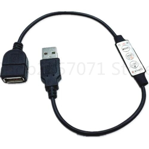USB Male And Female LED Controller With 3Key 5-24V LED Dimmer Remote Control For SMD 5050 5630 2835 3014 LED Strip Light