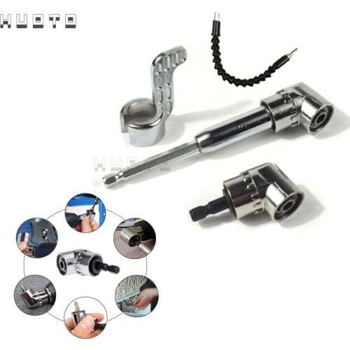 High Quality 105 Degrees 1/4" Electric Hex Drill Bit Adjustable Hex Bit Angle Driver Screwdriver Socket Holder Adaptor tools