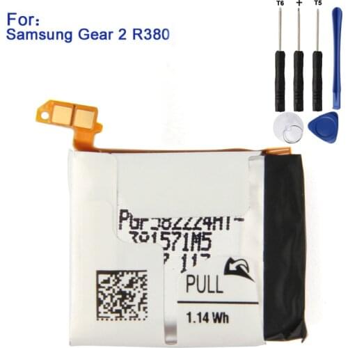 Samsung Original SM-R380 Battery Gear 2 SM-R380 For Samsung Gear2 R380 SMR380 SM-R381 Genuine Replacement Battery 300mAh