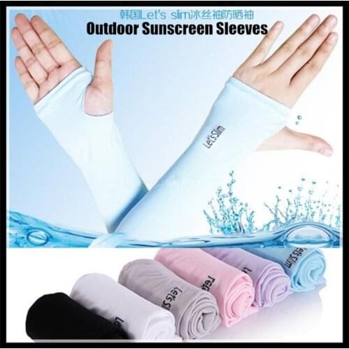 Section drove UV sunscreen Half Finger Cuff Sunscreen Arm Sleeves Hand Protection Women&Men Fingerless Long Gloves