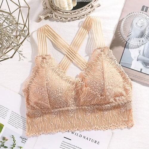 Womens Tube Top Lace Underwear Sexy Erotic Lingerie Intimates Bra Fashion Female Bralette Comfortable Soft Brassiere Crop Vest