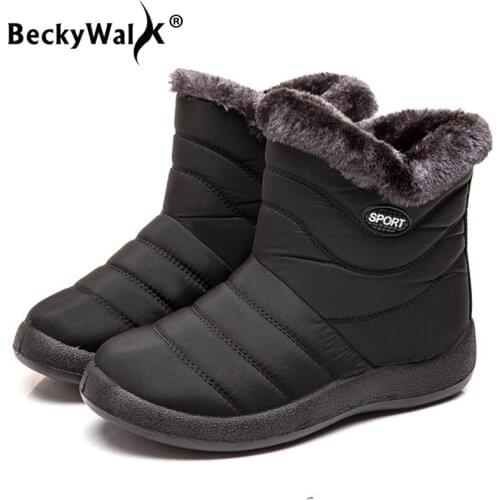 Snow Boots Womens Boots Non-slip Women Boots Fur Warm Winter Ankle Shoes For Women Down Waterproof Booties Botas Mujer WSH3727
