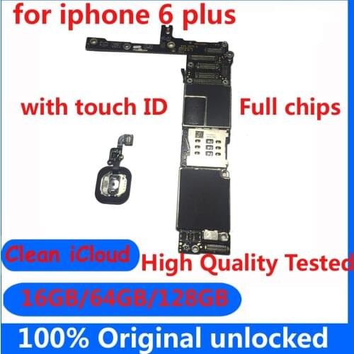 16gb 64gb 128gb for iphone 6 plus 6p free icloud motherboard top quality with / No touch ID full chip mainboard with IOS System
