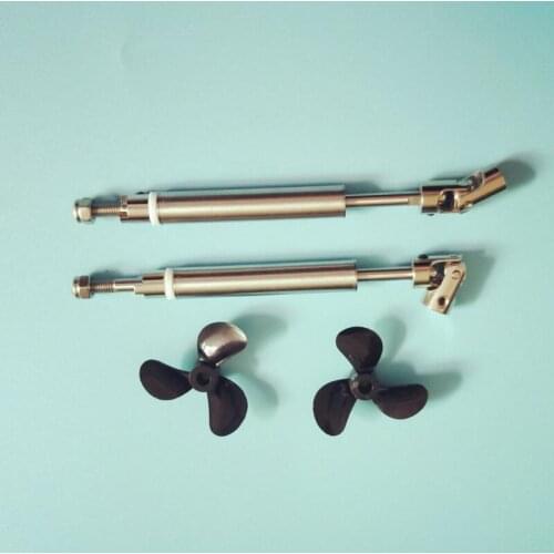 2 Sets(1 Pair) 4mm RC Boat Shaft+Positive Reverse Propeller Screws+Universal Joint+Shaft Sleeve 380/550/775 Boat Motor Shaft