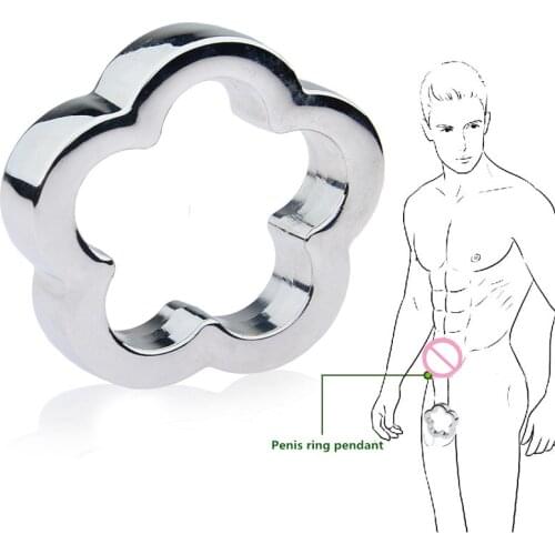2 Specifications Metal Weight-bearing Exercise Scrotum Pendant Bondage Cock Ring Delayed Ejaculation Male Sex Toy for Mans