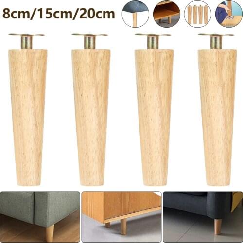 4 pcs Furniture Legs 8/15/20 cm Height Sofa Desk Chair Feet Solid Wood Bed Cabinet Table Replacement Feet Home Hardware Parts