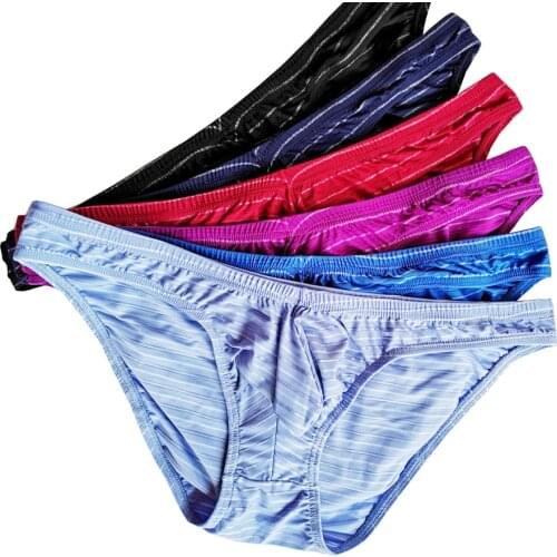 5 Sexy Men Briefs Underwear Imitation Stripe Cueca Masculina Mens Underwear Bikini Brief Mens Panties Male Gay Underwear C905