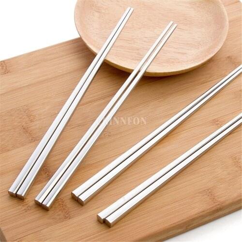 500Pair Environmental Chinese Style Kitchen Stainless Steel Chopstick Table Ware Solid Color