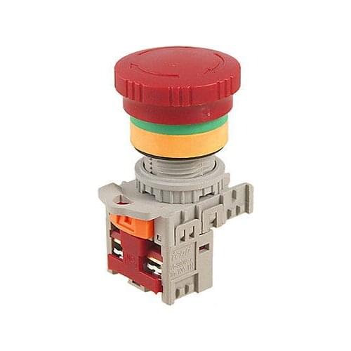600V 10A Red Sign Mushroom Emergency Stop Push Button Switch 1 NC N/C TN2BKR1C