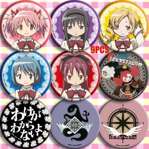 Anime Puella Magi Madoka Magica Kaname Madoka Japan Cosplay Bedge Cartoon Collect Bags Badge For Backpack Button Brooch Pin 58mm