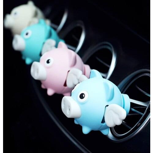 Car Smell Aroma Diffuser Shaking Wings Angel Piggy Vent Clip Car Air Freshener Scent Auto Decor Toys In Car Accessories Interior
