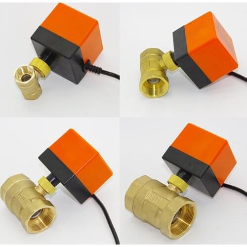 Free shipping Electric actuator valve ,AC220V AC24V Electric Ball Valve,3 wires 1 control ,Switch type electric 2-way valves