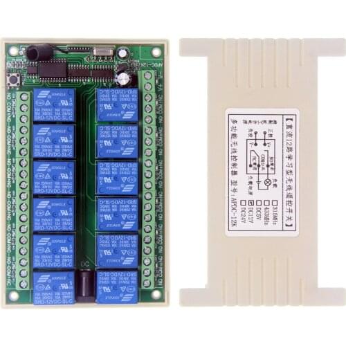 DC 12V 24V 10A 12 CH 12CH Radio Controller RF Wireless Remote Control Light Motor Pump Switch System Receiver , 315 / 433MHz