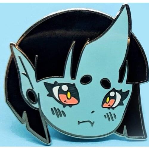 Cute Demon Girl Hard Enamel Pin Japanese Cartoon Mugi the Blue Onis Brooch Fashion Lapel Backpack Pins Decor Jewelry Unique Gift