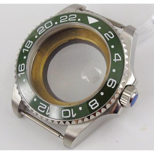 Fit NH35 Automatic Movement New 43mm Watch Case with Transparent Backcover Rotating Bezel