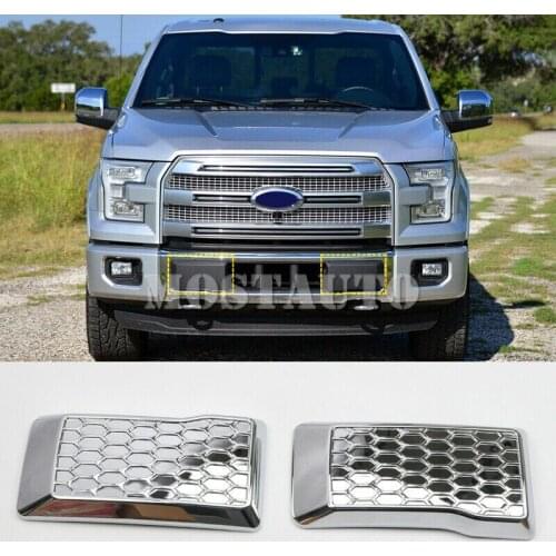 For Ford F150 F-150 2015-2016 ABS Chromed Exterior Front Bumper Cover Trim 2pcs Car Accessories Interior Car Decor Car Trim