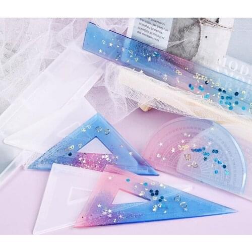 Expoxy Resin Silicone Mold Protractor Triangle Ruler Right Angle Ruler DIY Craft Jewelry Making Tools Resin Casting Molds
