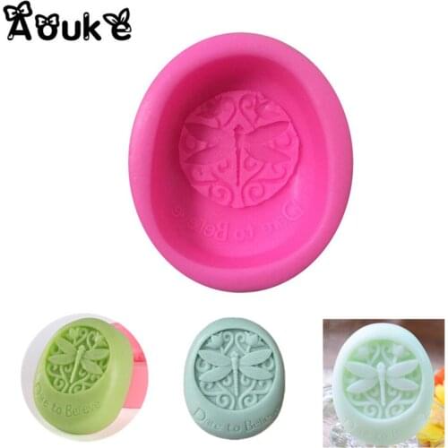 Dragonfly Oval Shape DIY Soap Mold Soft Pottery Silicone Cake Mould Fondant Candy Chocolate Baking Molds Cake Decoration Tools