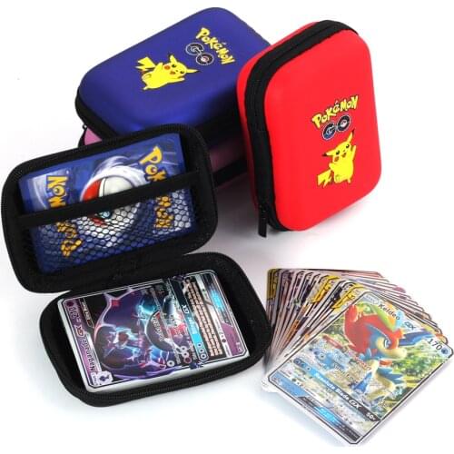 Pokemon Pikachu Game French Cards 50 Capacity Cards Holder Album Hard Case Card Holder Book Holder Storage Box Christmas Gifts
