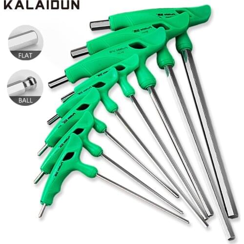 KALAIDUN 8Pcs Hexagon Wrench Set Allen Key T-Shaped Screw Nuts 2-10mm Universal Spanner CR-V Car Household Portable Repair Tools