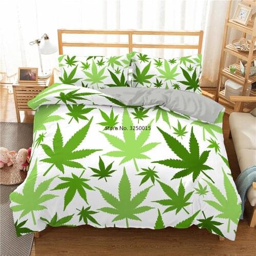 Beautiful Tropical Leaves Bedding Set Queen Size Plant Home Textiles Single Double King Queen Size Duvet Cover Set