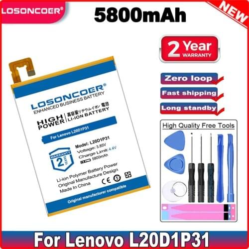 LOSONCOER 5800mAh L20D1P31 Battery For LENOVO Tablet Battery
