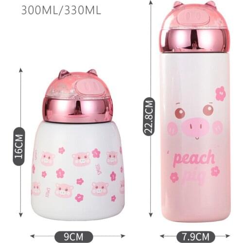 Cute Sequins Girls Insulated Cup Portable Small Mini Pink Kids Thermos Bottle 304 Stainless Steel Tumbler Double Wall Vacuum Mug